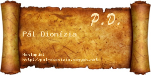 Pál Dionízia névjegykártya